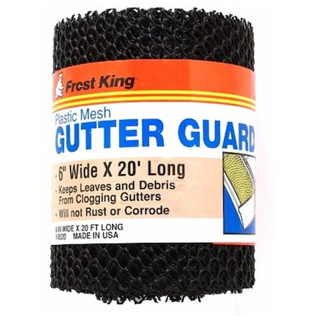Frost King 6in. X 20ft. Black Plastic Mesh Gutter Guard FR310065